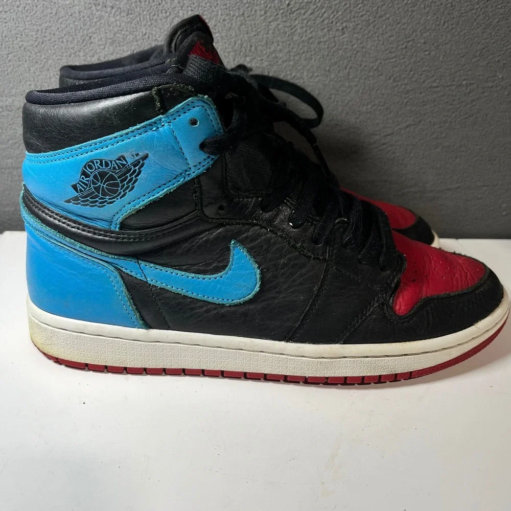 Nike Air Jordan 1 Retro High OG NC to Chi Black Red Blue Size 9 Mens